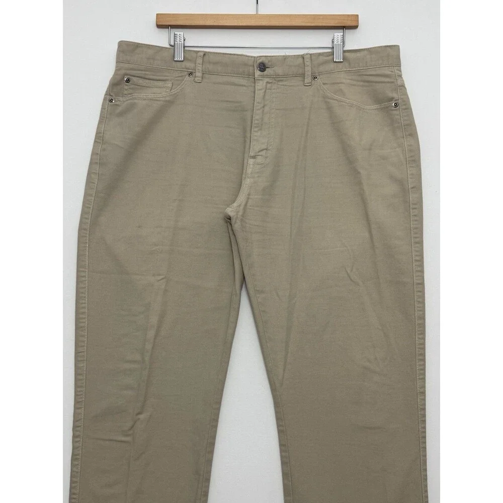 Peter Millar 5-Pocket Pants Men 38x27 Khaki Stretch Crown Vintage Canvas Chino